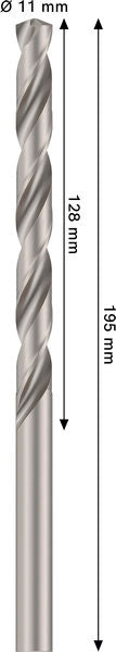 BOSCH PRO Metal HSS-G spiralna burgija, 11×128×195 mm - Spiralna burgija PRO Metal HSS-G CYL (2608577696)-SBT Alati Beograd