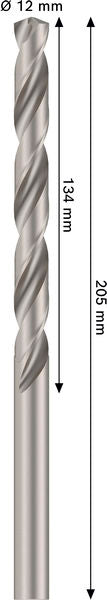 BOSCH PRO Metal HSS-G spiralna burgija, 12×134×205 mm - Spiralna burgija PRO Metal HSS-G CYL (2608577697)-SBT Alati Beograd