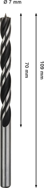 BOSCH PRO Wood spiralna burgija, 7×70×109 mm - (2608577710)-SBT Alati Beograd