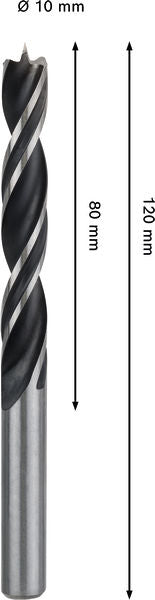 BOSCH PRO Wood spiralna burgija, 10×80×120 mm - (2608577713)-SBT Alati Beograd