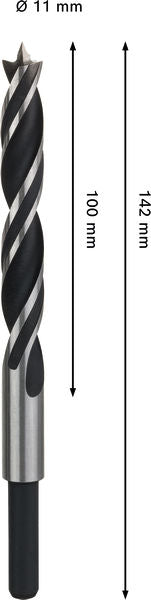 BOSCH PRO Wood spiralna burgija, 11×100×142 mm - (2608577714)-SBT Alati Beograd