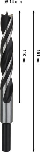 BOSCH PRO Wood spiralna burgija, 14×110×151 mm - (2608577717)-SBT Alati Beograd