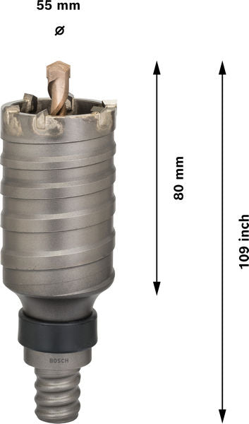 BOSCH PRO SDS max-5 Core Cutter, 55×80×109 mm - Kruna za bušenje SDS-max-9, dvodelnaØ55 (2608580520)-SBT Alati Beograd