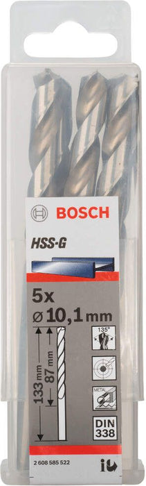 Bosch burgija za metal HSS-G, DIN 338 10,1 x 87 x 133 mm pakovanje od 5 komada - 2608585522