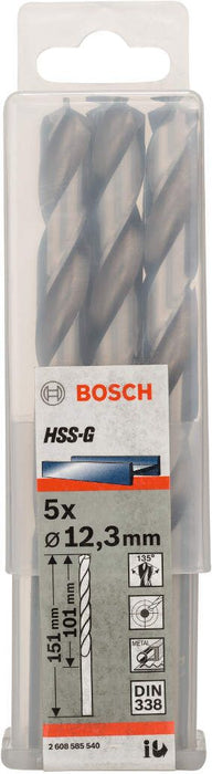 Bosch burgija za metal HSS-G, DIN 338 12,3 x 101 x 151 mm pakovanje od 5 komada - 2608585540
