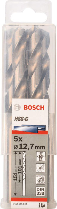 Bosch burgija za metal HSS-G, DIN 338 12,7 x 101 x 151 mm pakovanje od 5 komada - 2608585543