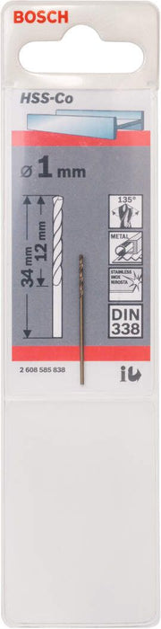 Bosch burgija za metal HSS-Co, DIN 338 1 x 12 x 34 mm pakovanje od 1 komada - 2608585838