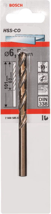 Bosch burgija za metal HSS-Co, DIN 338 6,5 x 63 x 101 mm pakovanje od 1 komada - 2608585856