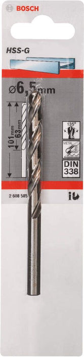 Bosch burgija za metal HSS-G, DIN 338 6,5 x 63 x 101 mm pakovanje od 1 komada - 2608585927