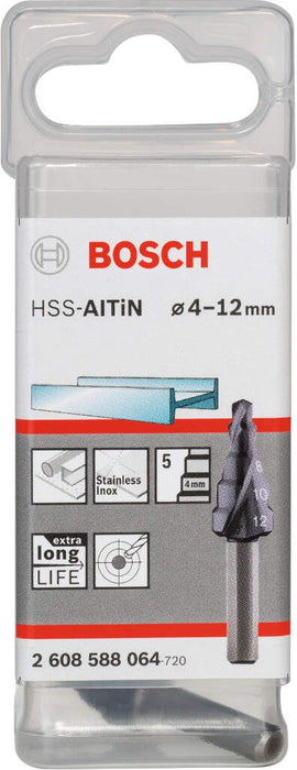 Bosch stepenaste burgije HSS-AlTiN 4 - 12 mm, 6,0 mm, 50 mm - 2608588064