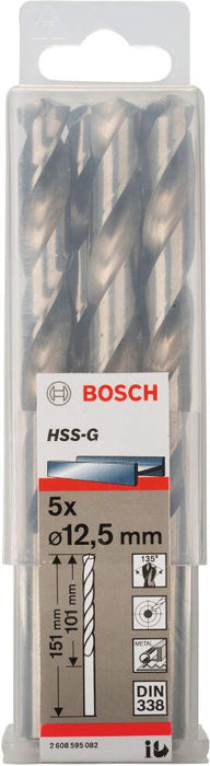 Bosch burgija za metal HSS-G, DIN 338 12,5 x 101 x 151 mm pakovanje od 5 komada - 2608595082