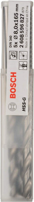 Bosch burgija za metal HSS-G, DIN 340 8 x 109 x 165 mm pakovanje od 5 komada - 2608596827