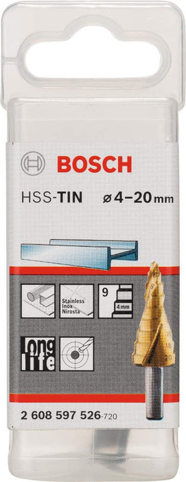 Bosch stepenasta burgija HSS-TiN 4 - 20 mm, 8,0 mm, 70,5 mm - 2608597526
