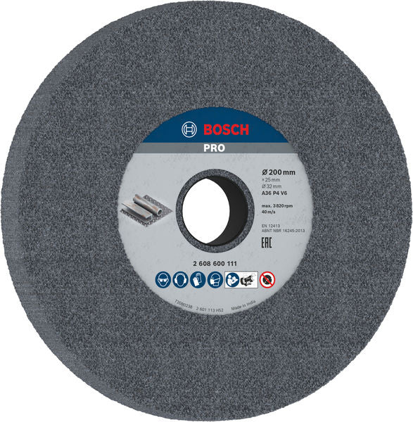 BOSCH PRO Metal brusno tocilo, 200×25×32 mm, G36 - Br.ploča za dvostranu brusilicu200,32,36 (2608600111)-SBT Alati Beograd