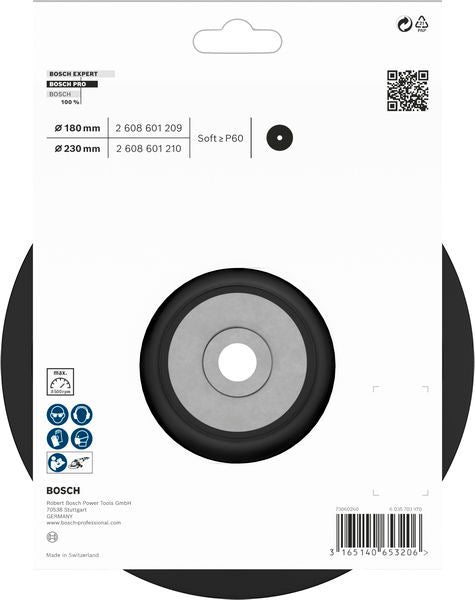 BOSCH PRO nosač, meki, 180 mm, M14 - Potporni tanjir Ø 180 mm (2608601209)-SBT Alati Beograd