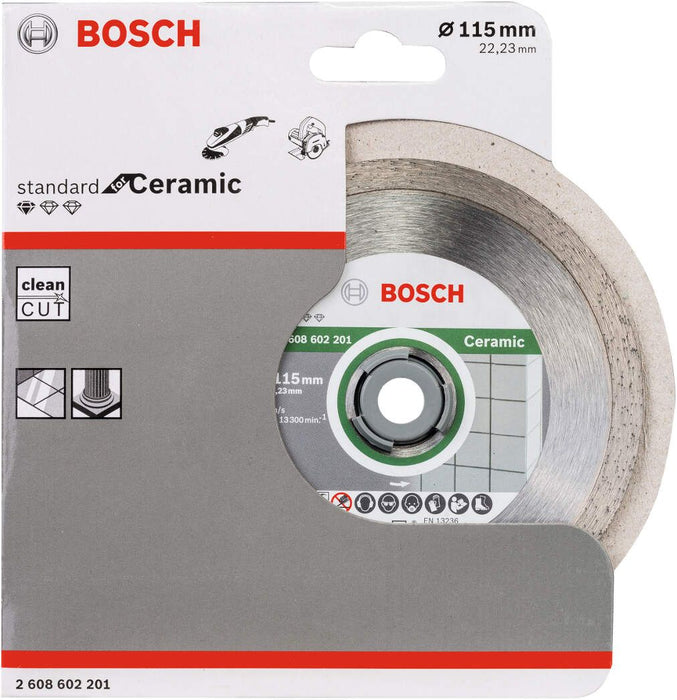 Bosch dijamantska rezna ploča Standard for Ceramic 115 x 22,23 x 1,6 x 7 mm - pakovanje od 1 komada (2608602201)