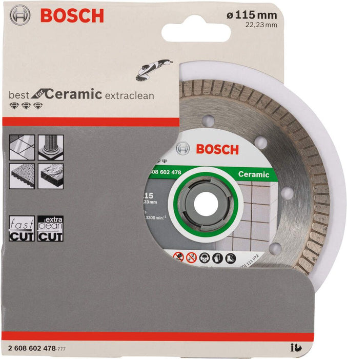 Bosch dijamantska rezna ploča Best for Ceramic Extra-Clean Turbo 115 x 22,23 x 1,4 x 7 mm - 2608602478