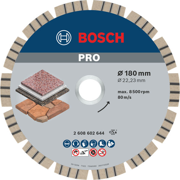 BOSCH PRO Stone dijamantska rezna ploča, 180×22,23 mm - Dij.rez.ploča Best for STONE 180x22,23 (2608602644)-SBT Alati Beograd
