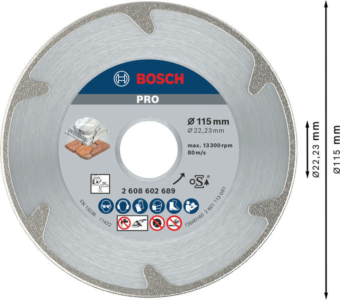 BOSCH PRO Marble dijamantska rezna ploča, 115×22,23 mm - Dij.rez.ploča Best for MARBLE115x22,23x3 (2608602689)-SBT Alati Beograd
