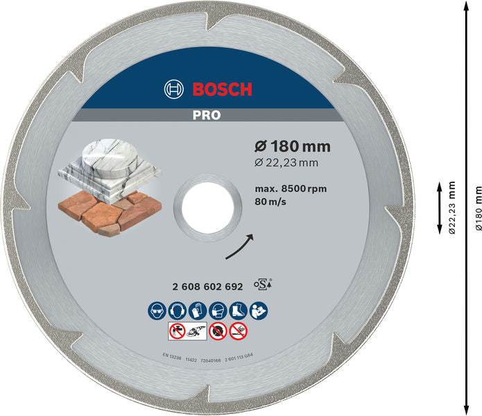 BOSCH PRO Marble dijamantska rezna ploča, 180×22,23 mm - Dij.rez.ploča Best for MARBLE180x22,23x3 (2608602692)-SBT Alati Beograd
