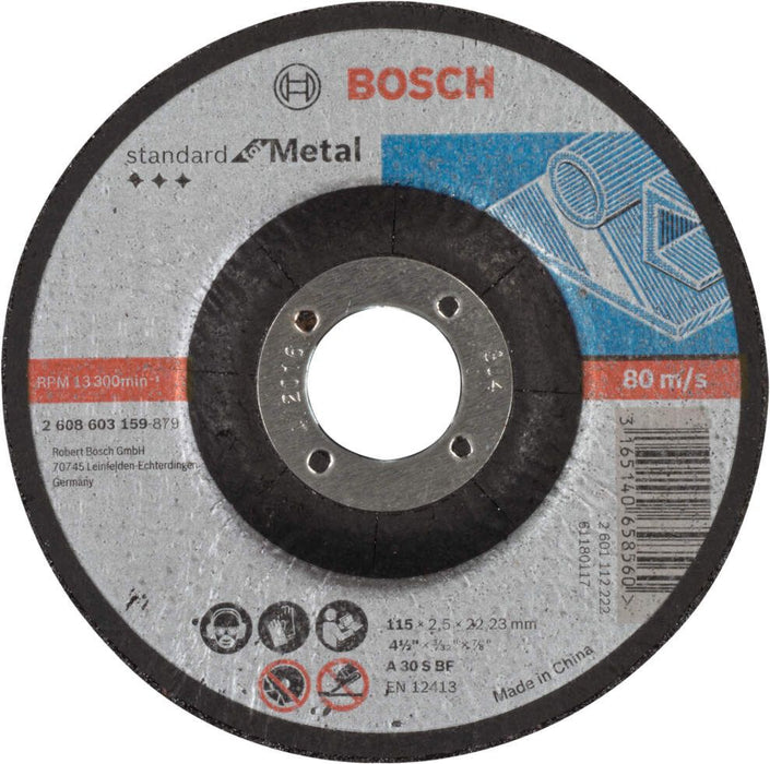 Bosch rezna ploča ispupčena Standard for Metal A 30 S BF, 115 mm, 22,23 mm, 2,5 mm - 2608603159