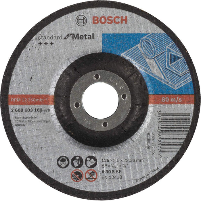Bosch rezna ploča ispupčena Standard for Metal A 30 S BF, 125 mm, 22,23 mm, 2,5 mm - 2608603160