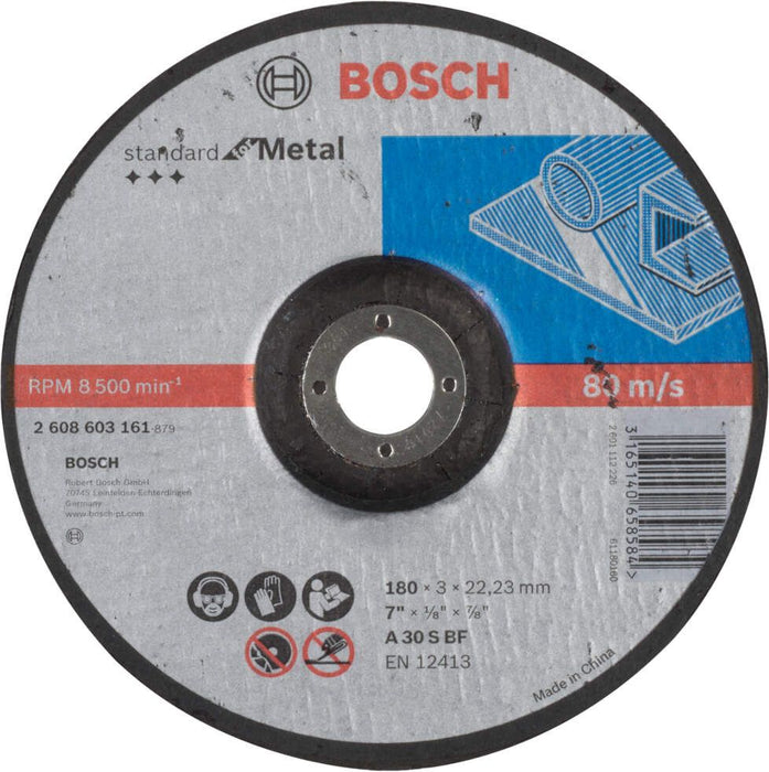 Bosch rezna ploča ispupčena Standard for Metal A 30 S BF, 180 mm, 22,23 mm, 3,0 mm - 2608603161