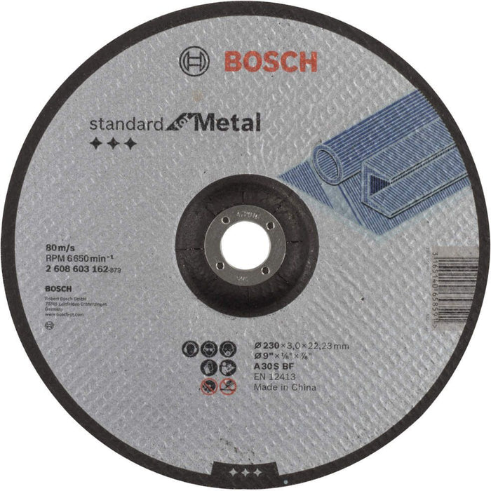 Bosch rezna ploča ispupčena Standard for Metal A 30 S BF, 230 mm, 22,23 mm, 3,0 mm - 2608603162