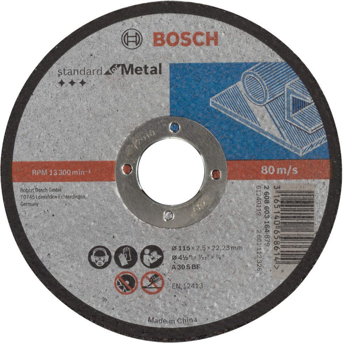 Bosch rezna ploča ravna Standard for Metal A 30 S BF, 115 mm, 22,23 mm, 2,5 mm - 2608603164