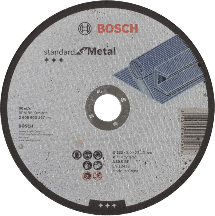 Bosch rezna ploča ravna Standard for Metal A 30 S BF, 180 mm, 22,23 mm, 3,0 mm - 2608603167