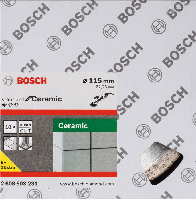 Bosch dijamantska rezna ploča Standard for Ceramic 115 x 22,23 x 1,6 x 7 mm pakovanje od 10 komada - 2608603231