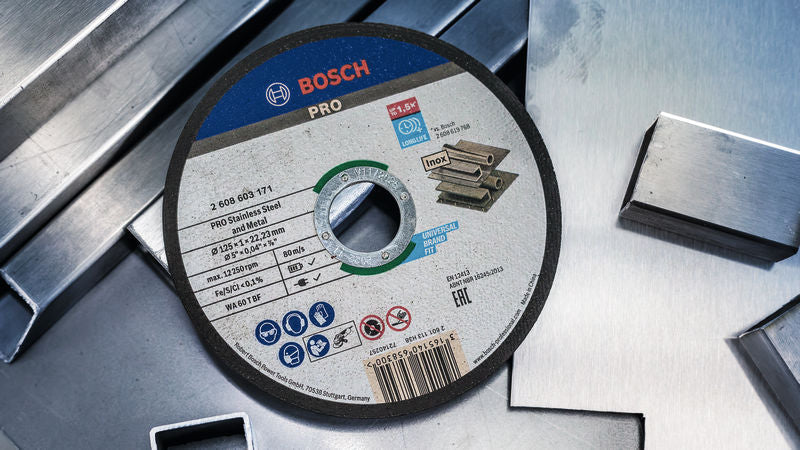 BOSCH PRO Stainless Steel and Metal lepljena rezna ploča, 150×1,6×22,23 mm, ravna, oSa - Br.disk,Expertforinox150X1.6X22.23mm,rav (2608603405)-SBT Alati Beograd