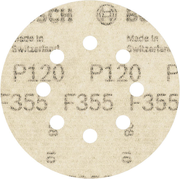 BOSCH PRO F355 brusni disk, 125 mm, G120, 5 kom. - Brusni list Scheibe 8 Loch (SB 5 (2608605117)-SBT Alati Beograd