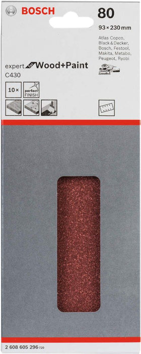 Bosch brusni list C430, 93 x 230mm - granulacija 80; pakovanje od 10 komada (2608605296)