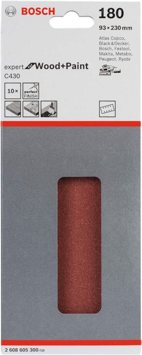 Bosch brusni list C430, 93 x 230mm - granulacija 180; pakovanje od 10 komada (2608605300)