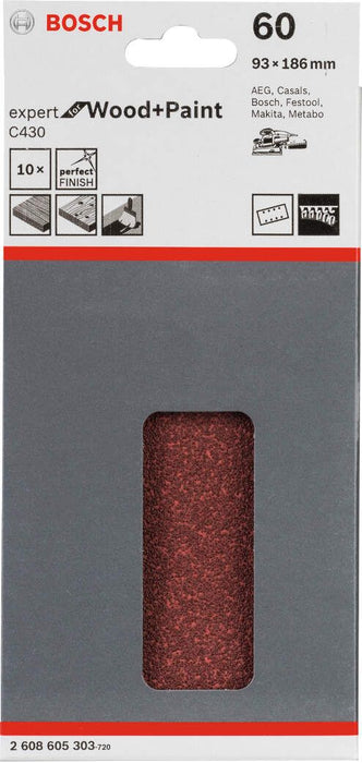 Bosch brusni list C430, 93 x 186mm - granulacija 60; pakovanje od 10 komada (2608605303)