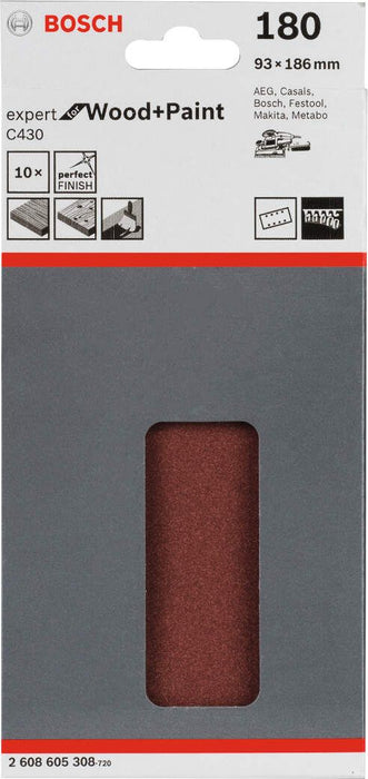 Bosch brusni list C430, 93 x 186mm - granulacija 180; pakovanje od 10 komada (2608605308)