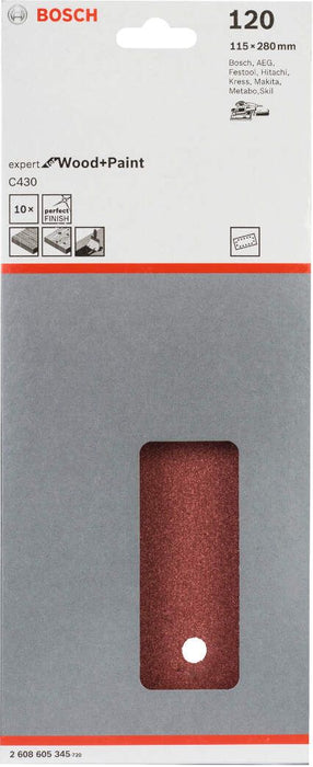 Bosch brusni list C430, 115 x 280mm - granulacija 120; pakovanje od 10 komada (2608605345)