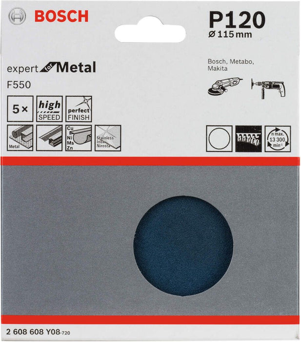 Bosch brusni list F550, pakovanje od 5 komada 115 mm, 120 pakovanje od 5 komada - 2608608Y08