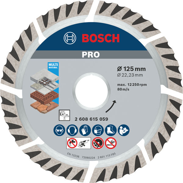 BOSCH PRO Multi Material dijamantska rezna ploča, 125×22,23 mm, 10 kom. -   (2608615060)