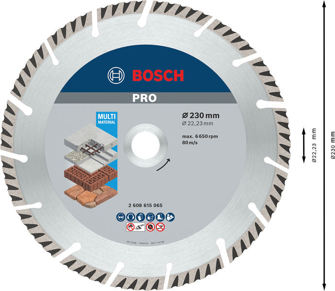 BOSCH PRO Multi Material dijamantska rezna ploča, 230×22,23 mm, 10 kom. -   (2608615066)