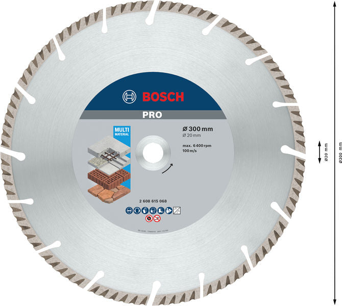 BOSCH PRO Multi Material dijamantska rezna ploča, 300×20 mm - (2608615068)-SBT Alati Beograd