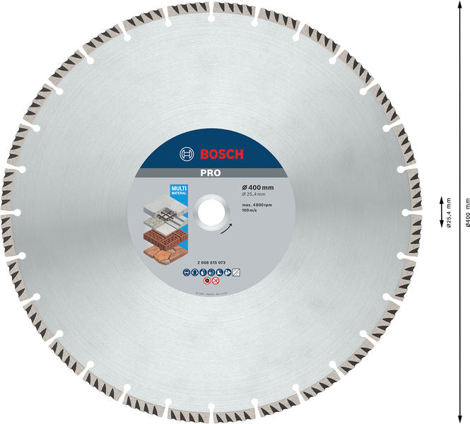 BOSCH PRO Multi Material dijamantska rezna ploča, 400×25,4 mm - (2608615073)-SBT Alati Beograd