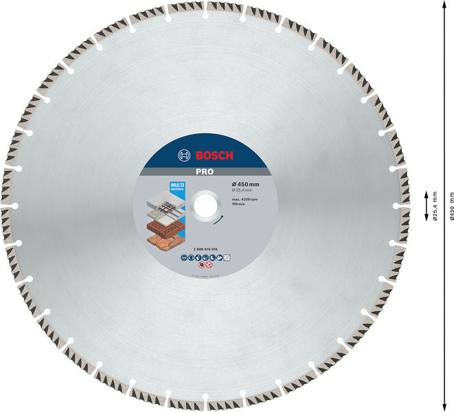 BOSCH PRO Multi Material dijamantska rezna ploča, 450×25,4 mm - (2608615074)-SBT Alati Beograd