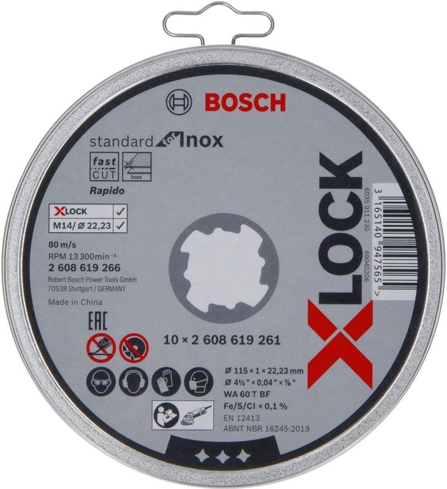 Bosch X-LOCK Standard for Inox 10x115x1x22,23 mm za ravno sečenje - 2608619266
