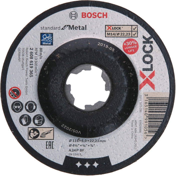 Bosch X-LOCK Standard for Metal brusna ploča izvijena 115 x 6 mm - 2608619365