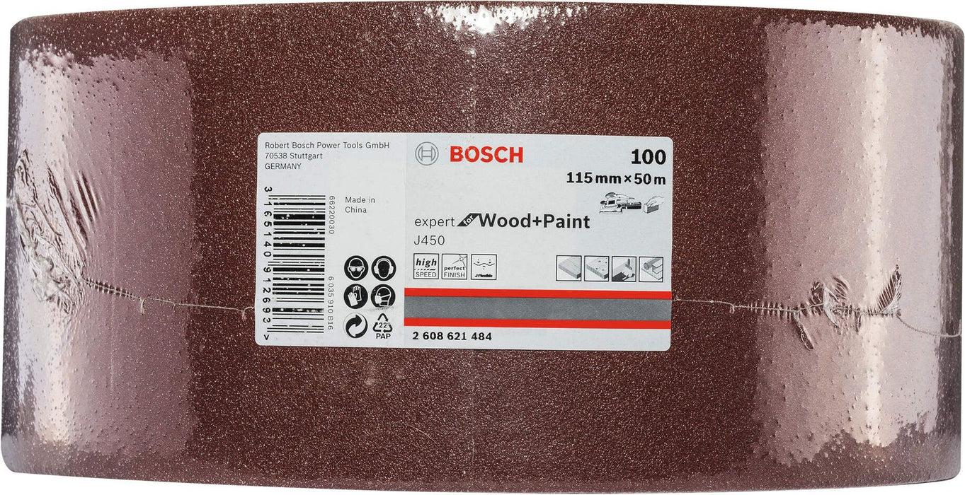 Bosch brusni papir J450 Expert for Wood and Paint; 115 mm x 50m granulacija 100 (2608621484)