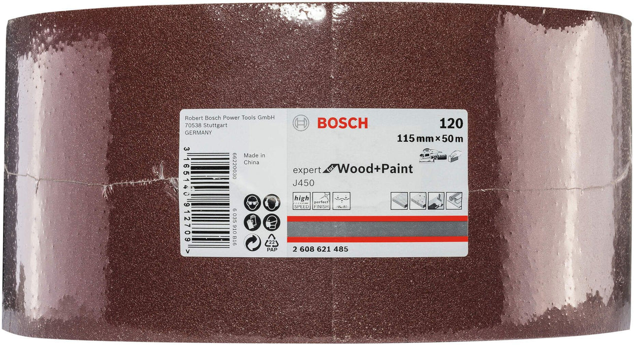 Bosch brusni papir J450 Expert for Wood and Paint; 115 mm x 50m granulacija 120 (2608621485)