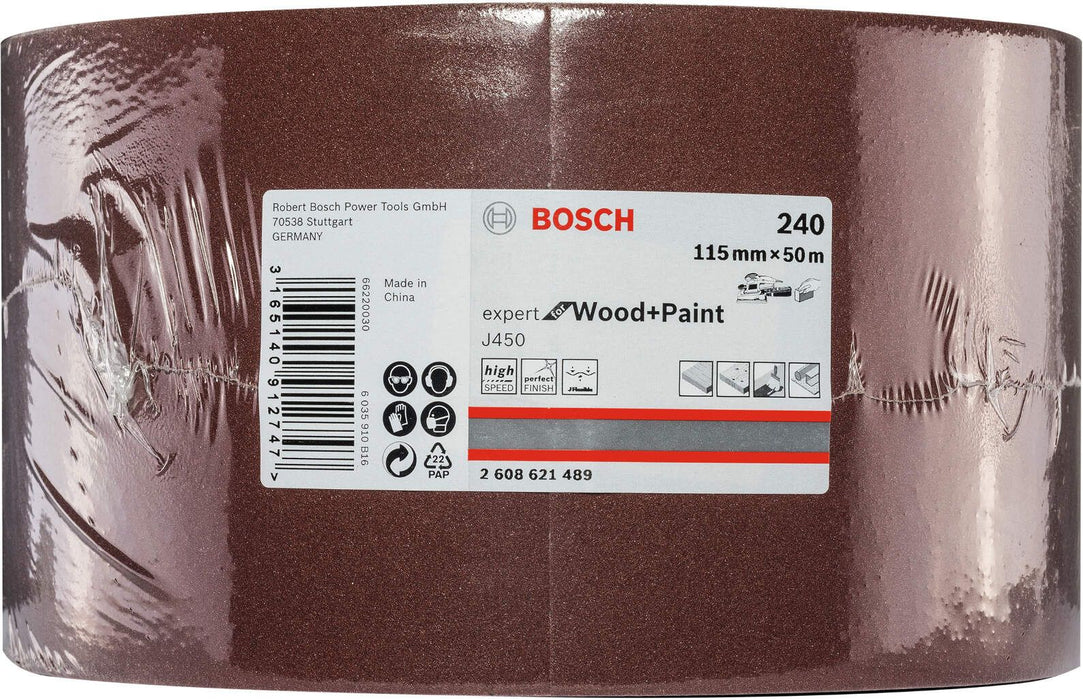 Bosch brusni papir J450 Expert for Wood and Paint; 115 mm x 50m granulacija 240 (2608621489)
