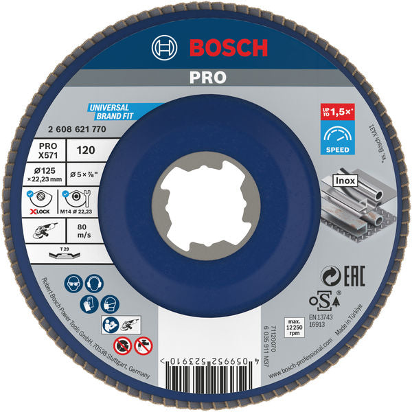 BOSCH PRO X571 lamelna brusna ploča, pod uglom, 125 mm, G120, X-Lock -   (2608621770)